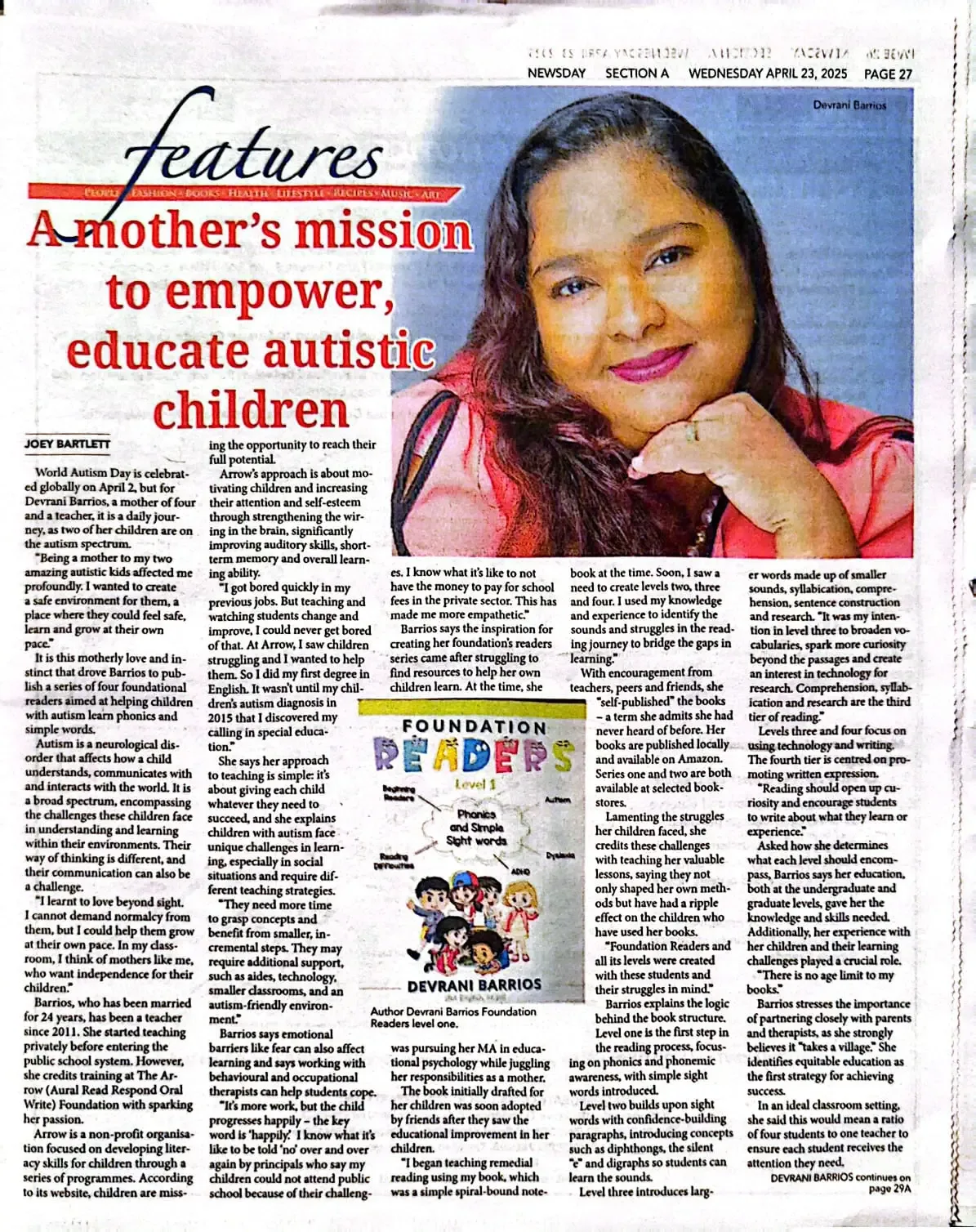 Newsday feature: A mother's mission to empower, educate autistic children